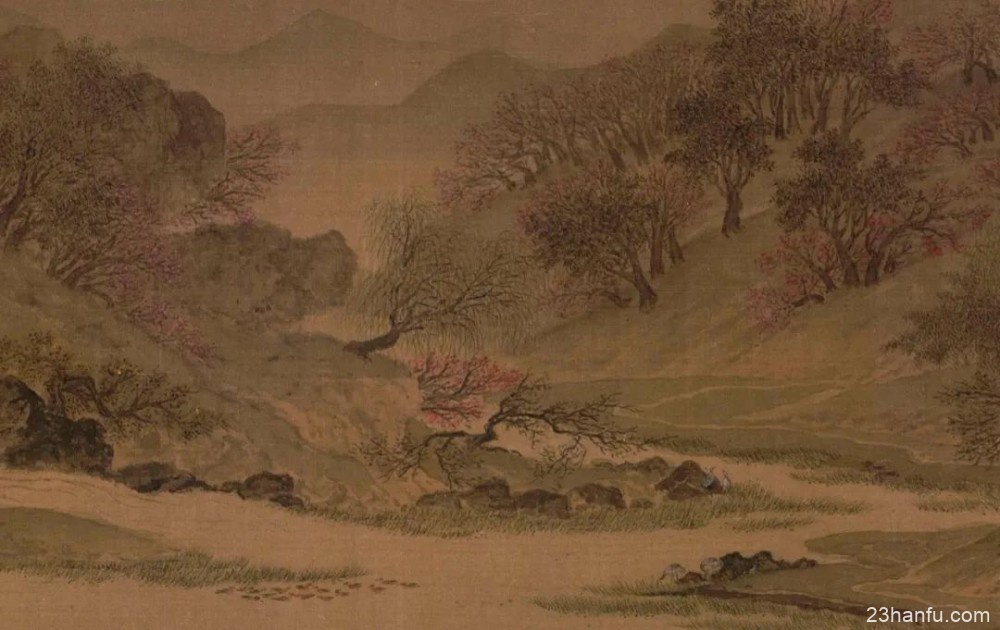 古画里的春游影像：丽人化妆策马，文人江边吟诗